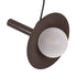 GloboStar® CELEST 00791 Μοντέρνο Μεταλλικό Κρεμαστό Φωτιστικό Οροφής Ανάρτηση με Ντουί G9 Μονόφωτο Καφέ με Λευκό Γυαλί Φ20 x Y26.5cm - ledmania.gr