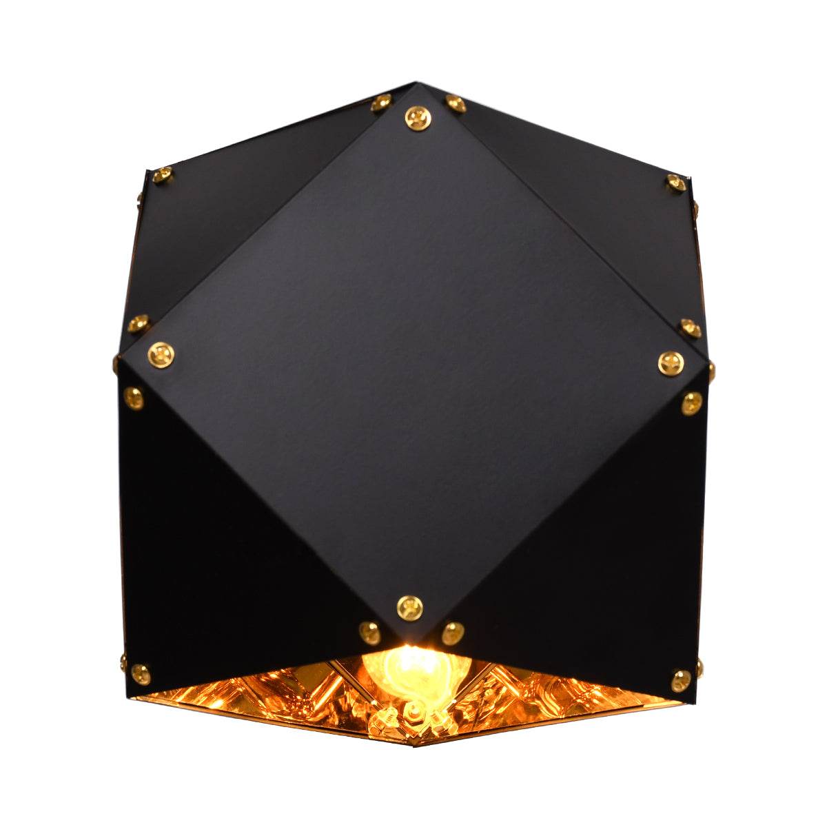 GloboStar® WELLES Replica 00794 Μοντέρνο Φωτιστικό Τοίχου Απλίκα Μονόφωτο Μεταλλικό Μαύρο Χρυσό Μ17 x Π28 x Υ17cm - ledmania.gr