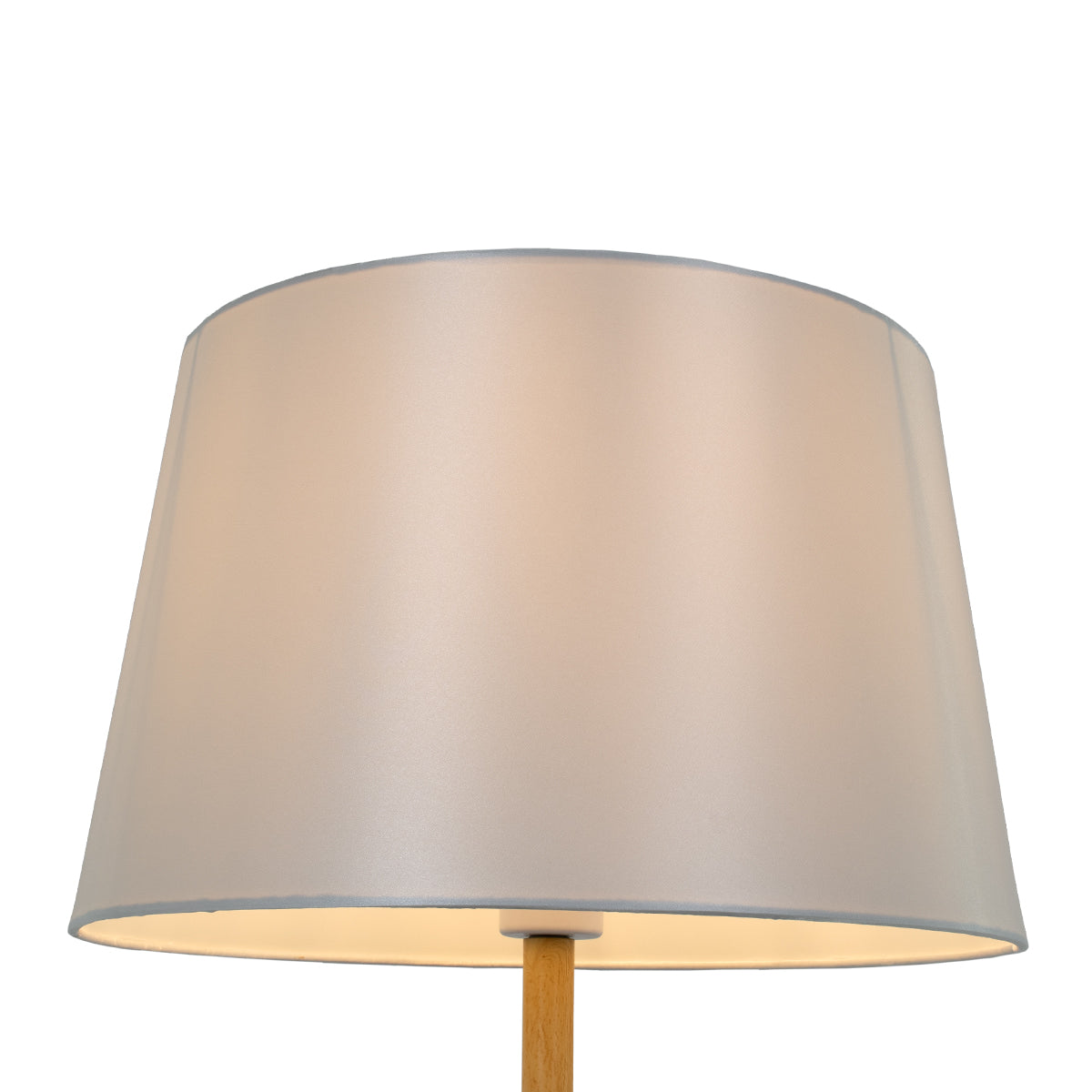 GloboStar® CEDAR 00828 Μοντέρνο Φωτιστικό Δαπέδου Μονόφωτο 1 x E27 Λευκό Μεταλλικό Καμπάνα με Λευκό Ύφασμα & Εφέ Ξύλου D40 x H148cm - ledmania.gr