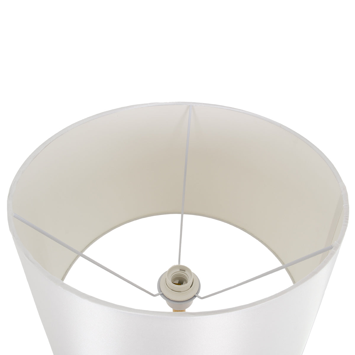 GloboStar® CEDAR 00828 Μοντέρνο Φωτιστικό Δαπέδου Μονόφωτο 1 x E27 Λευκό Μεταλλικό Καμπάνα με Λευκό Ύφασμα & Εφέ Ξύλου D40 x H148cm - ledmania.gr