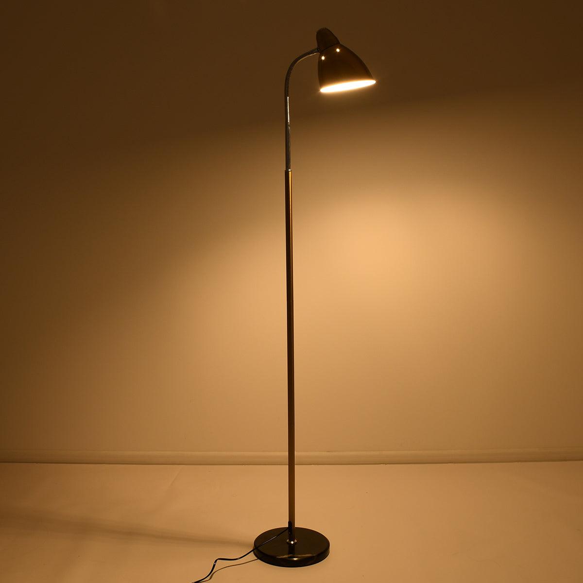GloboStar® VERSA 00832 Μοντέρνο Φωτιστικό Δαπέδου Μονόφωτο Μεταλλικό Μπρονζέ Χρυσό με Μαύρη Μαρμάρινη Βάση Φ14.5 x Υ155cm - ledmania.gr