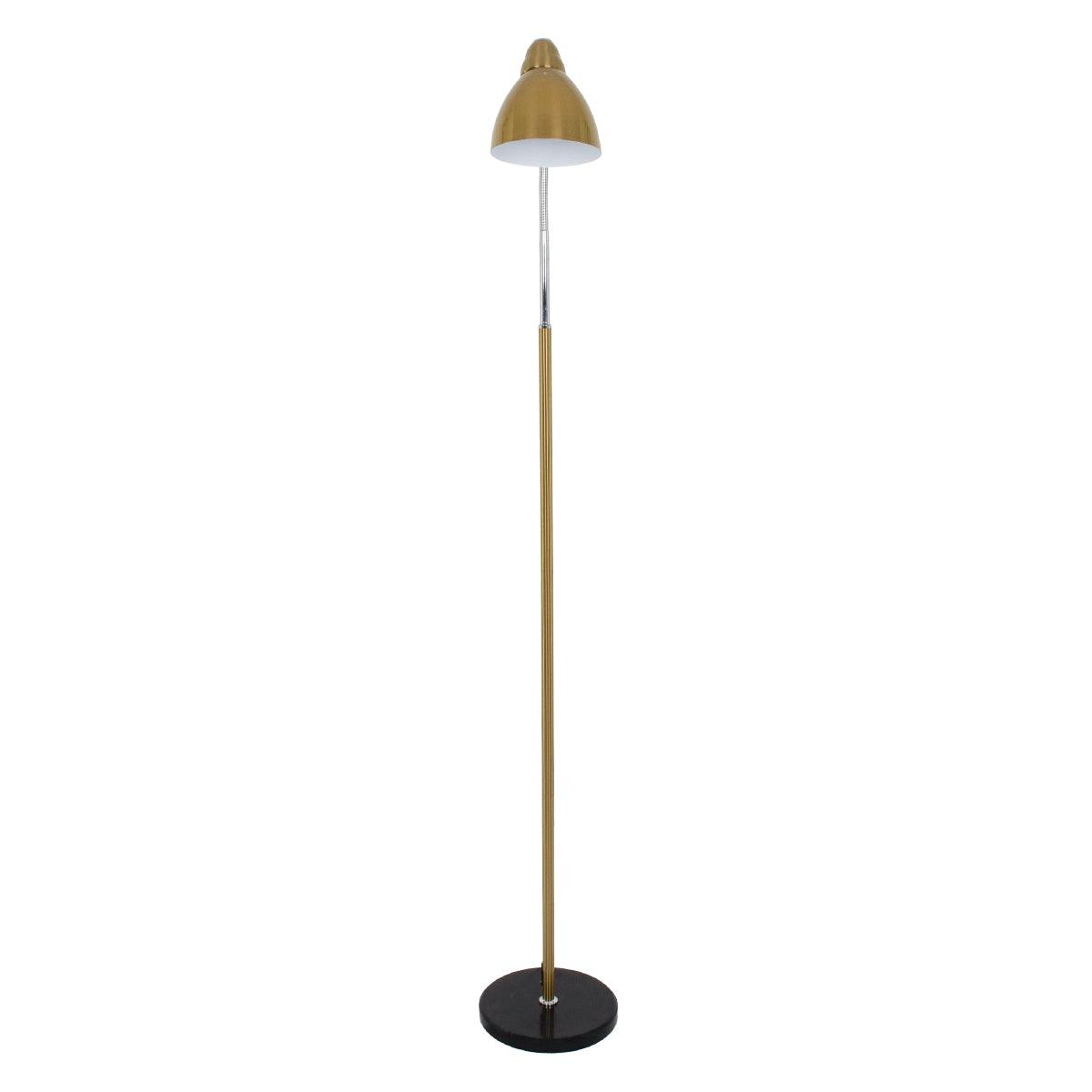 GloboStar® VERSA 00832 Μοντέρνο Φωτιστικό Δαπέδου Μονόφωτο Μεταλλικό Μπρονζέ Χρυσό με Μαύρη Μαρμάρινη Βάση Φ14.5 x Υ155cm - ledmania.gr