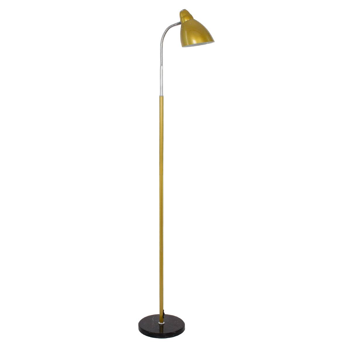 GloboStar® VERSA 00833 Μοντέρνο Φωτιστικό Δαπέδου Μονόφωτο Μεταλλικό Χρυσό με Μαύρη Μαρμάρινη Βάση Φ14.5 x Υ155cm - ledmania.gr