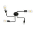 GloboStar® LIBERTA 00838 Μοντέρνο Φωτιστικό Οροφής Πολύφωτο Μαύρο Μεταλλικό Μ44.5 x Π44.5 x Υ12cm - ledmania.gr