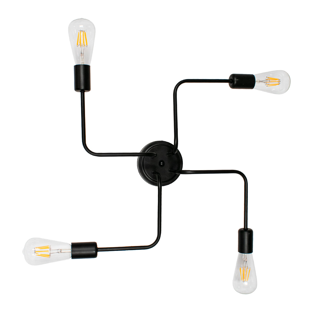 GloboStar® LIBERTA 00838 Μοντέρνο Φωτιστικό Οροφής Πολύφωτο Μαύρο Μεταλλικό Μ44.5 x Π44.5 x Υ12cm - ledmania.gr