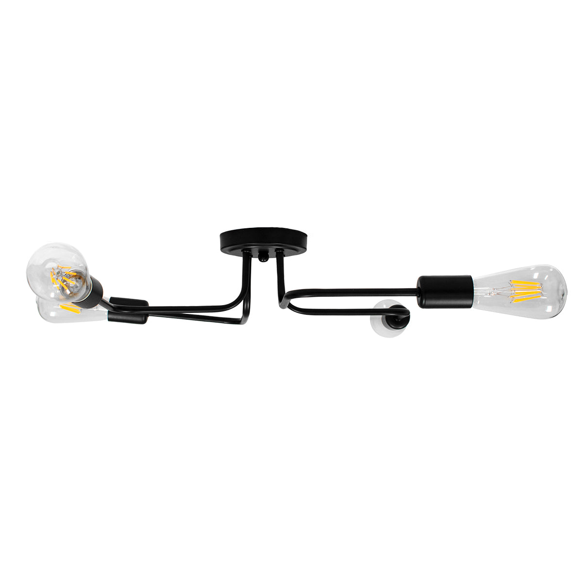 GloboStar® LIBERTA 00838 Μοντέρνο Φωτιστικό Οροφής Πολύφωτο Μαύρο Μεταλλικό Μ44.5 x Π44.5 x Υ12cm - ledmania.gr