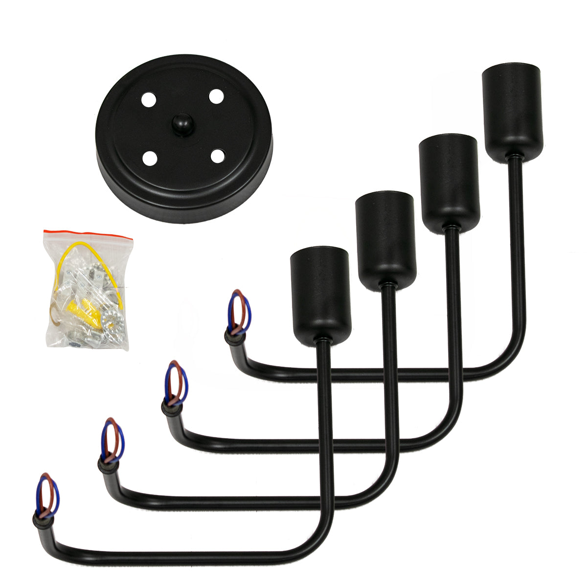 GloboStar® LIBERTA 00838 Μοντέρνο Φωτιστικό Οροφής Πολύφωτο Μαύρο Μεταλλικό Μ44.5 x Π44.5 x Υ12cm - ledmania.gr