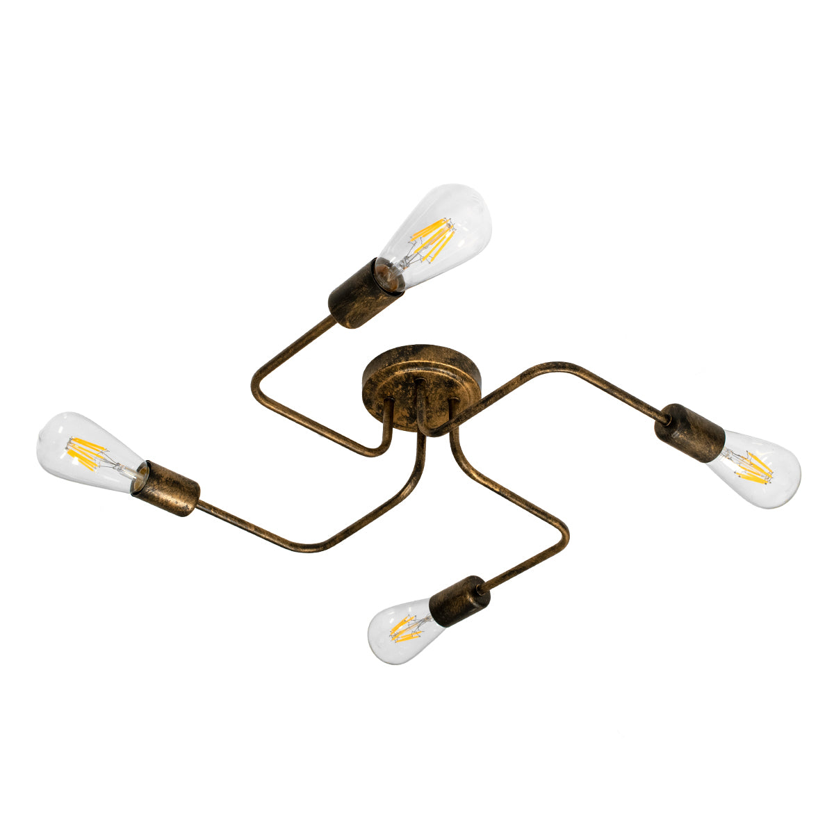 GloboStar® LIBERTA 00839 Μοντέρνο Φωτιστικό Οροφής Πολύφωτο Χάλκινο Σκουριά Μ44.5 x Π44.5 x Υ12cm - ledmania.gr