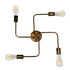 GloboStar® LIBERTA 00839 Μοντέρνο Φωτιστικό Οροφής Πολύφωτο Χάλκινο Σκουριά Μ44.5 x Π44.5 x Υ12cm - ledmania.gr