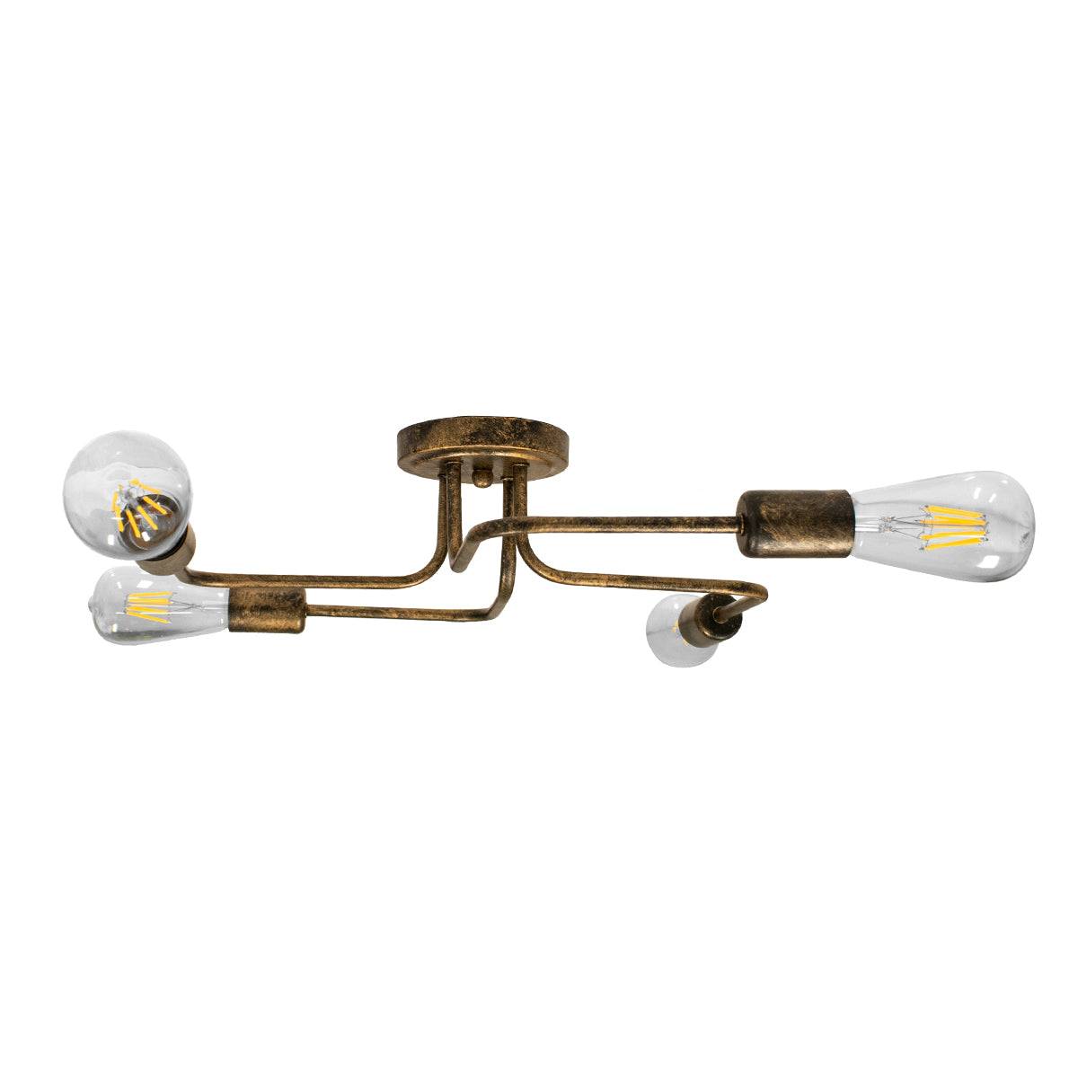 GloboStar® LIBERTA 00839 Μοντέρνο Φωτιστικό Οροφής Πολύφωτο Χάλκινο Σκουριά Μ44.5 x Π44.5 x Υ12cm - ledmania.gr