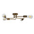 GloboStar® LIBERTA 00839 Μοντέρνο Φωτιστικό Οροφής Πολύφωτο Χάλκινο Σκουριά Μ44.5 x Π44.5 x Υ12cm - ledmania.gr