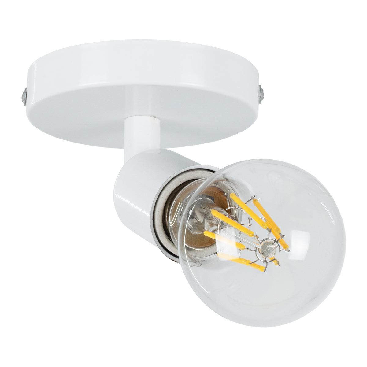 GloboStar® SARA 00842 Μοντέρνο Φωτιστικό Οροφής / Τοίχου Μονόφωτο 1xE27 Μεταλλικό Λευκό Φ10 x Υ10.3cm - ledmania.gr