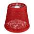 GloboStar® PLAYROOM 00863 Vintage Κρεμαστό Φωτιστικό Οροφής Μονόφωτο Κόκκινο Ξύλινο Ψάθινο Rattan Φ32 x Υ27cm - ledmania.gr