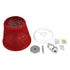 GloboStar® PLAYROOM 00863 Vintage Κρεμαστό Φωτιστικό Οροφής Μονόφωτο Κόκκινο Ξύλινο Ψάθινο Rattan Φ32 x Υ27cm - ledmania.gr