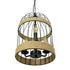 GloboStar® MERLIN 00865 Vintage Industrial Κρεμαστό Φωτιστικό Οροφής Τρίφωτο Μαύρο Μεταλλικό Με Σχοινί Φ27 x Y44cm - ledmania.gr