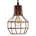 GloboStar® CAGE 00866 Vintage Industrial Κρεμαστό Φωτιστικό Οροφής Μονόφωτο Καφέ Σκουριά Μεταλλικό Πλέγμα Φ15 x Y22cm - ledmania.gr