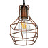 GloboStar® CAGE 00866 Vintage Industrial Κρεμαστό Φωτιστικό Οροφής Μονόφωτο Καφέ Σκουριά Μεταλλικό Πλέγμα Φ15 x Y22cm - ledmania.gr