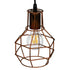 GloboStar® CAGE 00866 Vintage Industrial Κρεμαστό Φωτιστικό Οροφής Μονόφωτο Καφέ Σκουριά Μεταλλικό Πλέγμα Φ15 x Y22cm - ledmania.gr