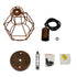 GloboStar® CAGE 00866 Vintage Industrial Κρεμαστό Φωτιστικό Οροφής Μονόφωτο Καφέ Σκουριά Μεταλλικό Πλέγμα Φ15 x Y22cm - ledmania.gr