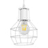 GloboStar® CAGE 00867 Vintage Industrial Κρεμαστό Φωτιστικό Οροφής Μονόφωτο Λευκό Μεταλλικό Πλέγμα Φ15 x Y22cm - ledmania.gr