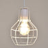 GloboStar® CAGE 00867 Vintage Industrial Κρεμαστό Φωτιστικό Οροφής Μονόφωτο Λευκό Μεταλλικό Πλέγμα Φ15 x Y22cm - ledmania.gr