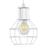 GloboStar® CAGE 00867 Vintage Industrial Κρεμαστό Φωτιστικό Οροφής Μονόφωτο Λευκό Μεταλλικό Πλέγμα Φ15 x Y22cm - ledmania.gr