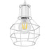 GloboStar® CAGE 00867 Vintage Industrial Κρεμαστό Φωτιστικό Οροφής Μονόφωτο Λευκό Μεταλλικό Πλέγμα Φ15 x Y22cm - ledmania.gr