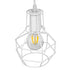 GloboStar® CAGE 00867 Vintage Industrial Κρεμαστό Φωτιστικό Οροφής Μονόφωτο Λευκό Μεταλλικό Πλέγμα Φ15 x Y22cm - ledmania.gr