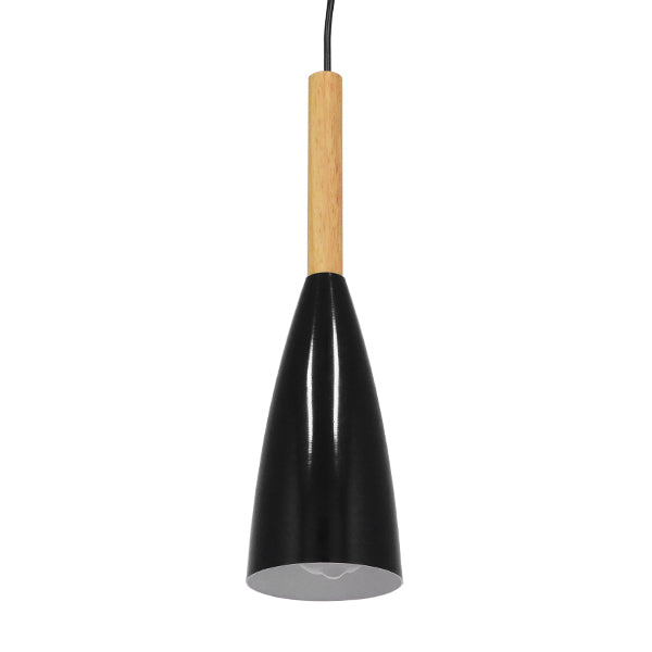 GloboStar® DILLON 00877 Μοντέρνο Κρεμαστό Φωτιστικό Οροφής Μονόφωτο Μαύρο Μεταλλικό Καμπάνα Φ11 x Υ36cm - ledmania.gr