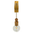 GloboStar® NOVO 00885 Vintage Φωτιστικό Τοίχου Απλίκα Μονόφωτο Μπεζ Ξύλινο με Σχοινί Μ7 x Π27 x Υ29-65cm - ledmania.gr