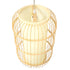 GloboStar® DE PARIS 00893 Vintage Κρεμαστό Φωτιστικό Οροφής Μονόφωτο Μπεζ Ξύλινο Bamboo Φ25 x Υ42cm - ledmania.gr