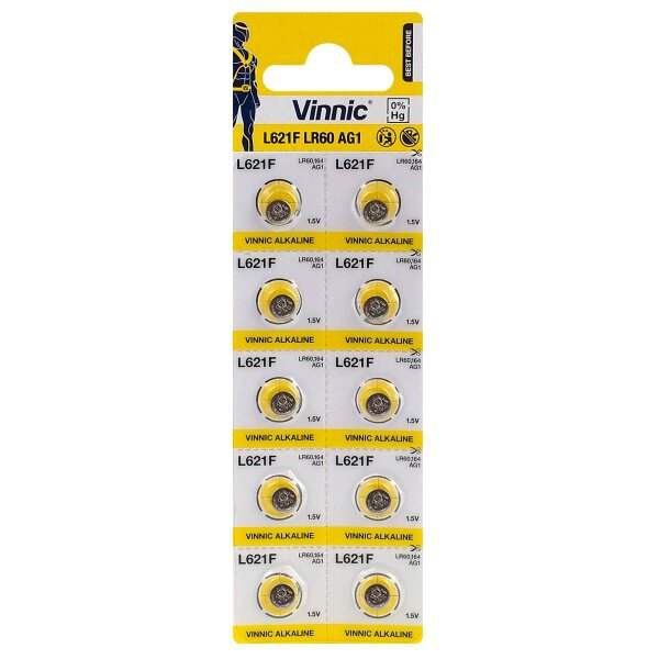 VINNIC G1/AG1/L621 MINI ALKALINE BATTERY BL10 - ledmania.gr