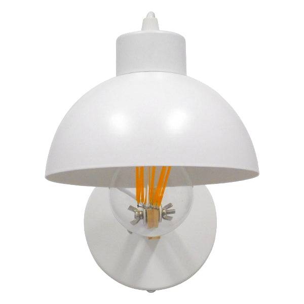 GloboStar® GRANT 00903 Μοντέρνο Φωτιστικό Τοίχου Απλίκα Μονόφωτο Λευκό με Ξύλινο Βραχίονα Μεταλλικό Φ15 x Y12cm - ledmania.gr