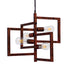 GloboStar® LOOP 00905 Μοντέρνο Industrial Κρεμαστό Φωτιστικό Οροφής Πολύφωτο Καφέ Σκουριά Μεταλλικό Μ52 x Π52 x Υ42cm - ledmania.gr
