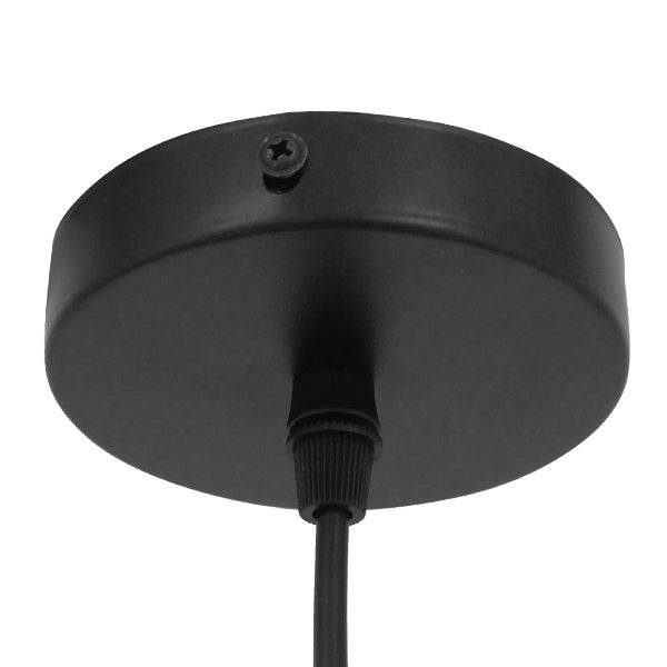 GloboStar® SHADE 00906 Μοντέρνο Κρεμαστό Φωτιστικό Οροφής Μονόφωτο Μαύρο Μεταλλικό με Ξύλο Καμπάνα Φ23 x Υ22cm - ledmania.gr
