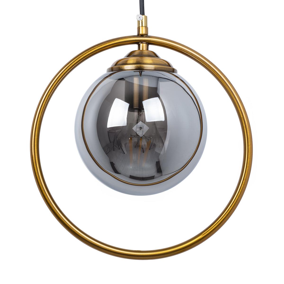 GloboStar® VIENNA 00923 Μοντέρνο Φωτιστικό Τοίχου Απλίκα Μονόφωτο Χρυσό Μεταλλικό Γυάλινο Μπάλα με Ρυθμιζόμενη Ανάρτηση Μ25 x Π23 x Υ27cm - ledmania.gr