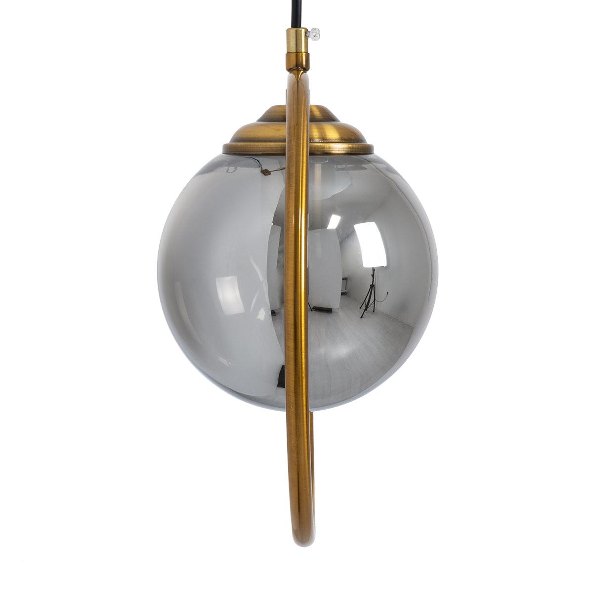 GloboStar® VIENNA 00923 Μοντέρνο Φωτιστικό Τοίχου Απλίκα Μονόφωτο Χρυσό Μεταλλικό Γυάλινο Μπάλα με Ρυθμιζόμενη Ανάρτηση Μ25 x Π23 x Υ27cm - ledmania.gr