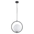 GloboStar® MADRID 00931 Μοντέρνο Κρεμαστό Φωτιστικό Οροφής Μονόφωτο Μαύρο Μεταλλικό Γυάλινο Μπάλα Μ30 x Π20 x Υ30cm - ledmania.gr