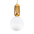 GloboStar® MAVERICK 00943 Μοντέρνο Κρεμαστό Φωτιστικό Οροφής Μονόφωτο Χρυσό Μεταλλικό Γυάλινο Μπάλα Φ15 x Υ15cm - ledmania.gr