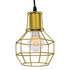 GloboStar® CAGE 00950 Vintage Industrial Κρεμαστό Φωτιστικό Οροφής Μονόφωτο Χρυσό Μεταλλικό Πλέγμα Φ15 x Y22cm - ledmania.gr
