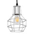GloboStar® CAGE 00951 Vintage Industrial Κρεμαστό Φωτιστικό Οροφής Μονόφωτο Ασημί Μεταλλικό Πλέγμα Φ15 x Y22cm - ledmania.gr