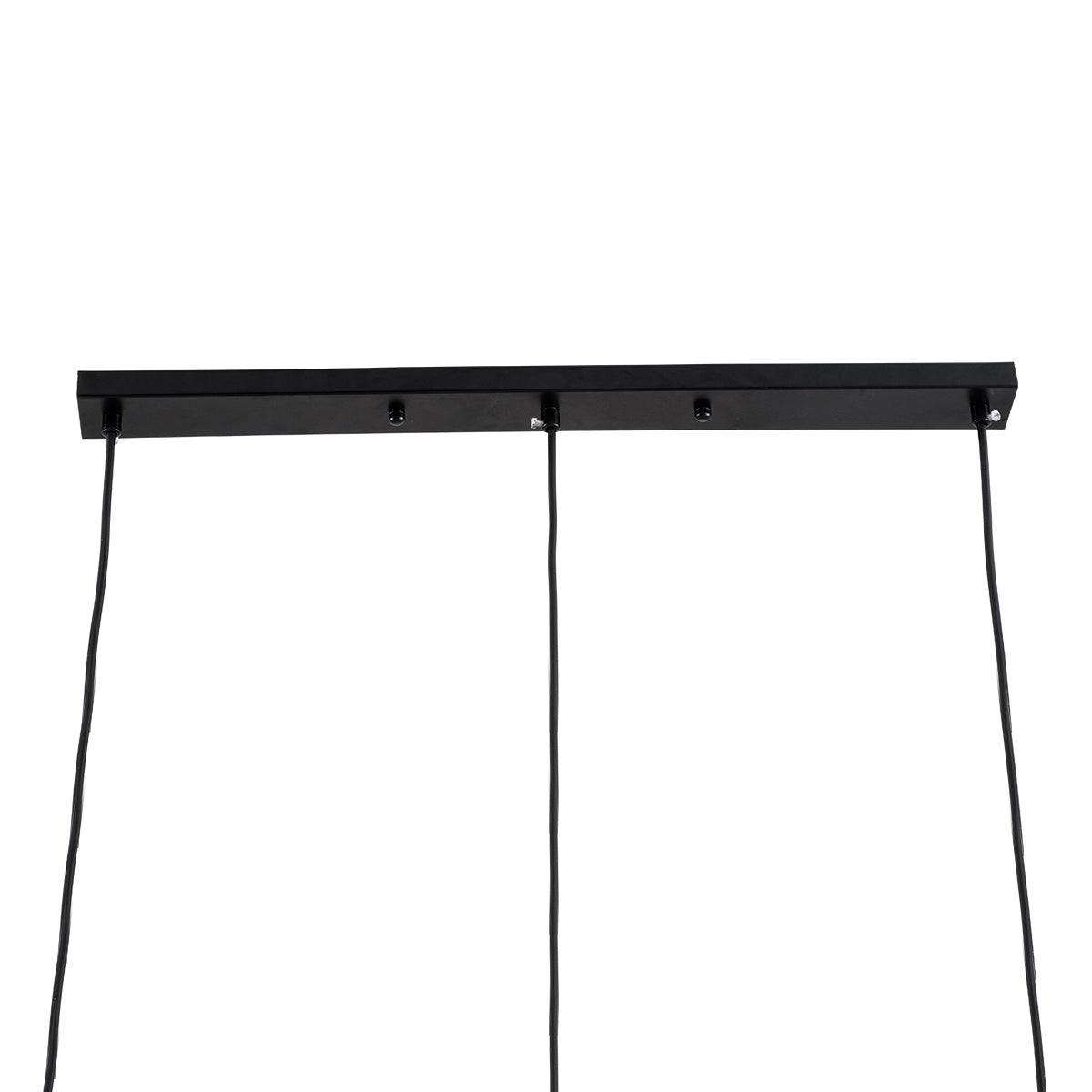 GloboStar® MONROE 00954 Μοντέρνο Κρεμαστό Φωτιστικό Οροφής Τρίφωτο Μαύρο - Λευκό Μεταλλικό Μπάλα Μ74 x Π25 x Υ50cm - ledmania.gr
