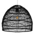 GloboStar® MALIBU 00969 Vintage Κρεμαστό Φωτιστικό Οροφής Μονόφωτο Μαύρο Ξύλινο Bamboo Φ40 x Y35cm - ledmania.gr