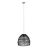 GloboStar® MALIBU 00969 Vintage Κρεμαστό Φωτιστικό Οροφής Μονόφωτο Μαύρο Ξύλινο Bamboo Φ40 x Y35cm - ledmania.gr