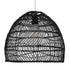 GloboStar® MALIBU 00969 Vintage Κρεμαστό Φωτιστικό Οροφής Μονόφωτο Μαύρο Ξύλινο Bamboo Φ40 x Y35cm - ledmania.gr