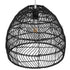 GloboStar® MALIBU 00969 Vintage Κρεμαστό Φωτιστικό Οροφής Μονόφωτο Μαύρο Ξύλινο Bamboo Φ40 x Y35cm - ledmania.gr