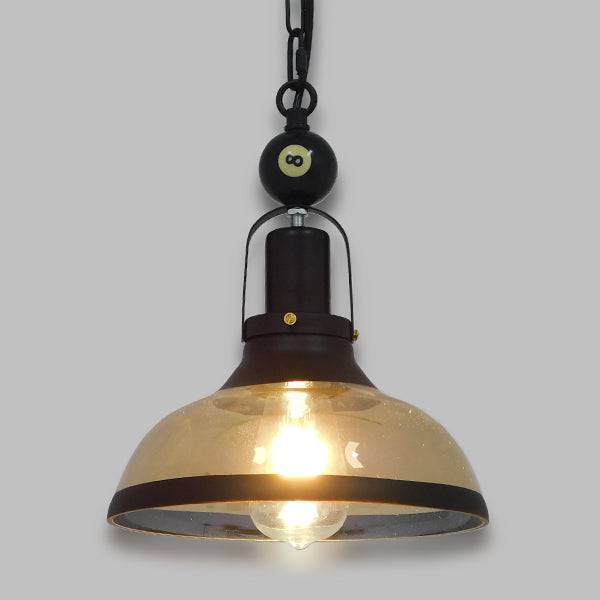 GloboStar® BILLIARD 00971 Vintage Industrial Κρεμαστό Φωτιστικό Οροφής Μονόφωτο Mαύρο Μεταλλικό Καμπάνα Φ25 x Υ29cm - ledmania.gr