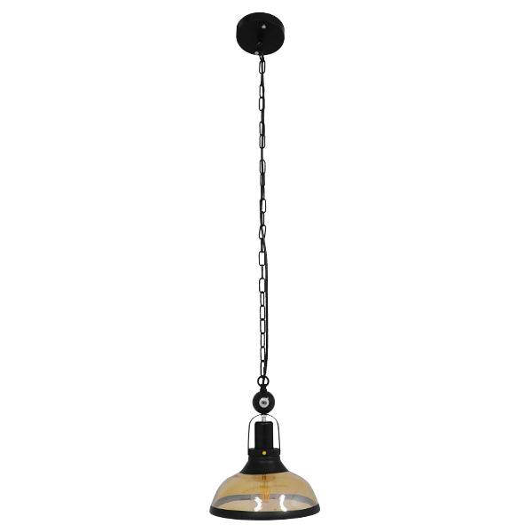 GloboStar® BILLIARD 00971 Vintage Industrial Κρεμαστό Φωτιστικό Οροφής Μονόφωτο Mαύρο Μεταλλικό Καμπάνα Φ25 x Υ29cm - ledmania.gr