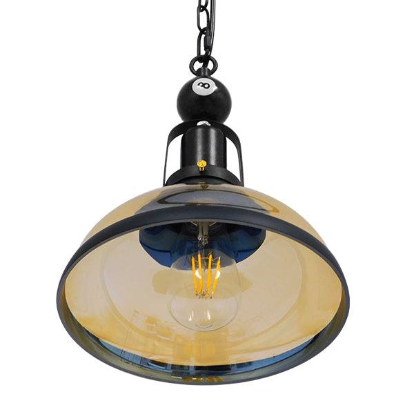 GloboStar® BILLIARD 00971 Vintage Industrial Κρεμαστό Φωτιστικό Οροφής Μονόφωτο Mαύρο Μεταλλικό Καμπάνα Φ25 x Υ29cm - ledmania.gr