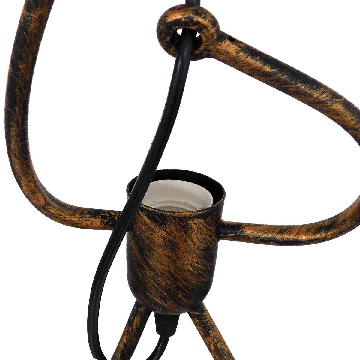 GloboStar® FIGURE 10000979 Μοντέρνο Κρεμαστό Παιδικό Φωτιστικό Οροφής Τρίφωτο Μπρούτζινο Μεταλλικό Φιγούρα Μ70 x Π10 x Υ105cm - ledmania.gr